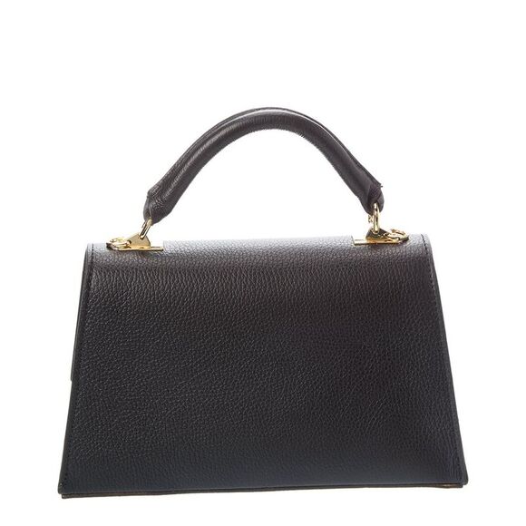 Italian Leather Top Handle Bag, Black - Picture 2 of 4
